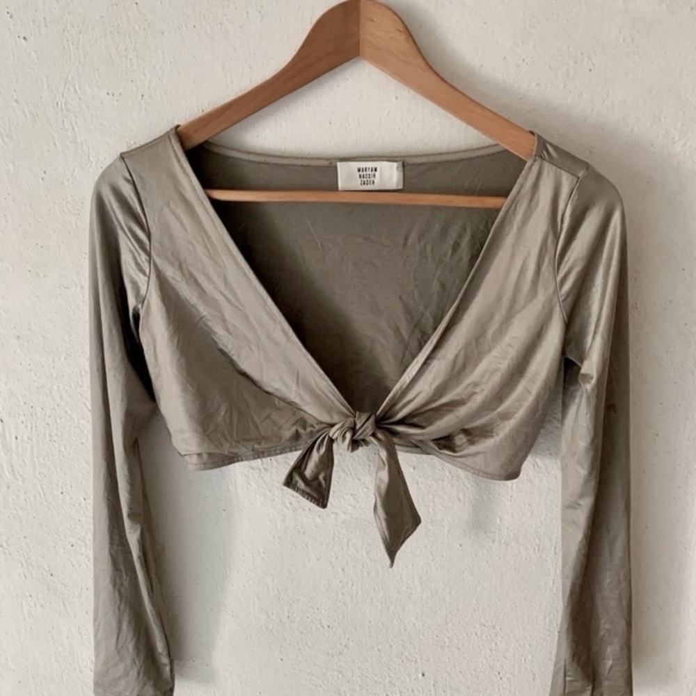 ⭐️RARE⭐️ Maryam Nassir Zadeh Metallic Crop Top